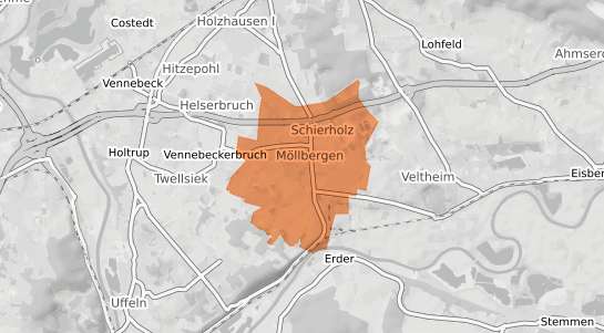 Mietspiegelkarte Porta Westfalica M&ouml;llbergen